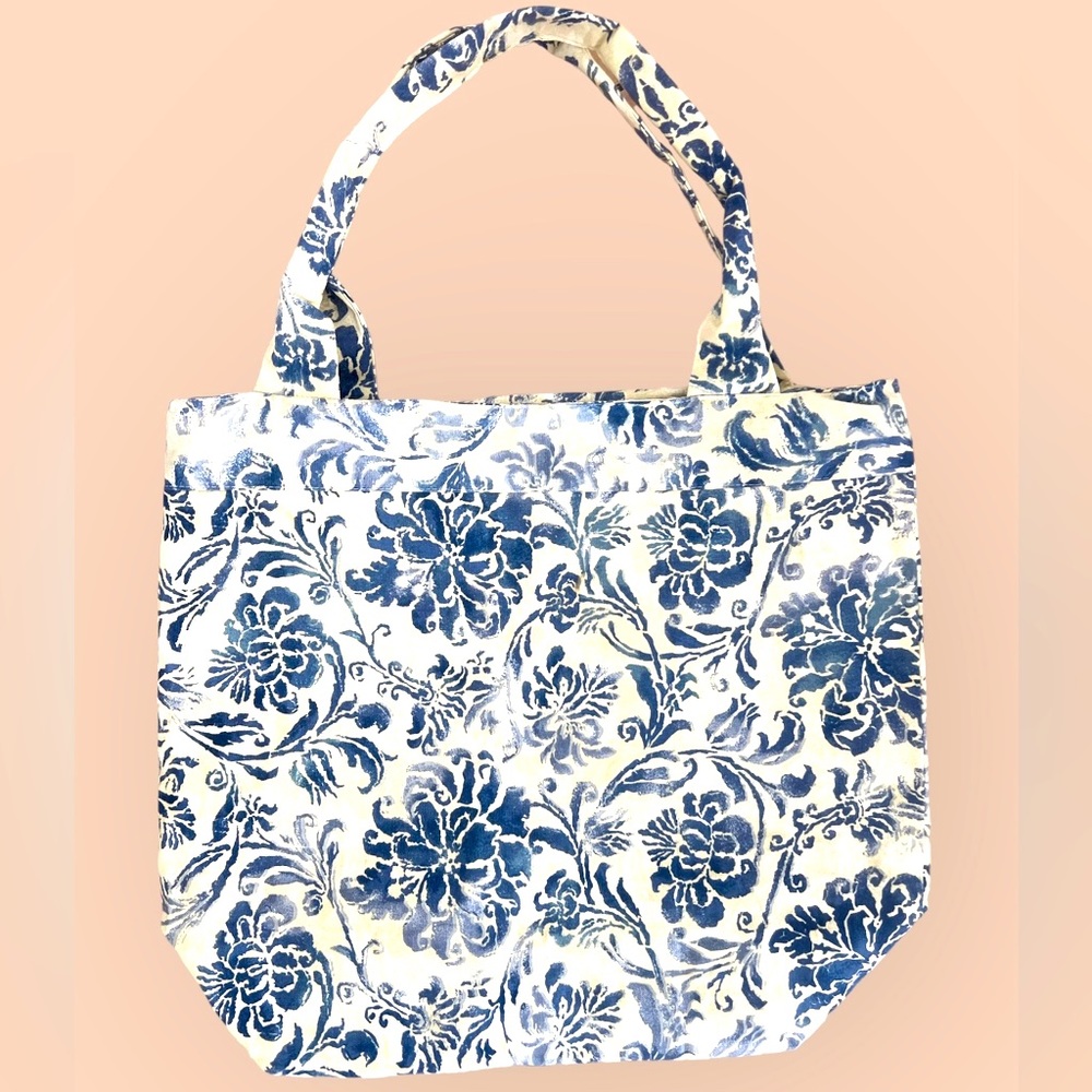 Floral Canvas Large Tote Bag